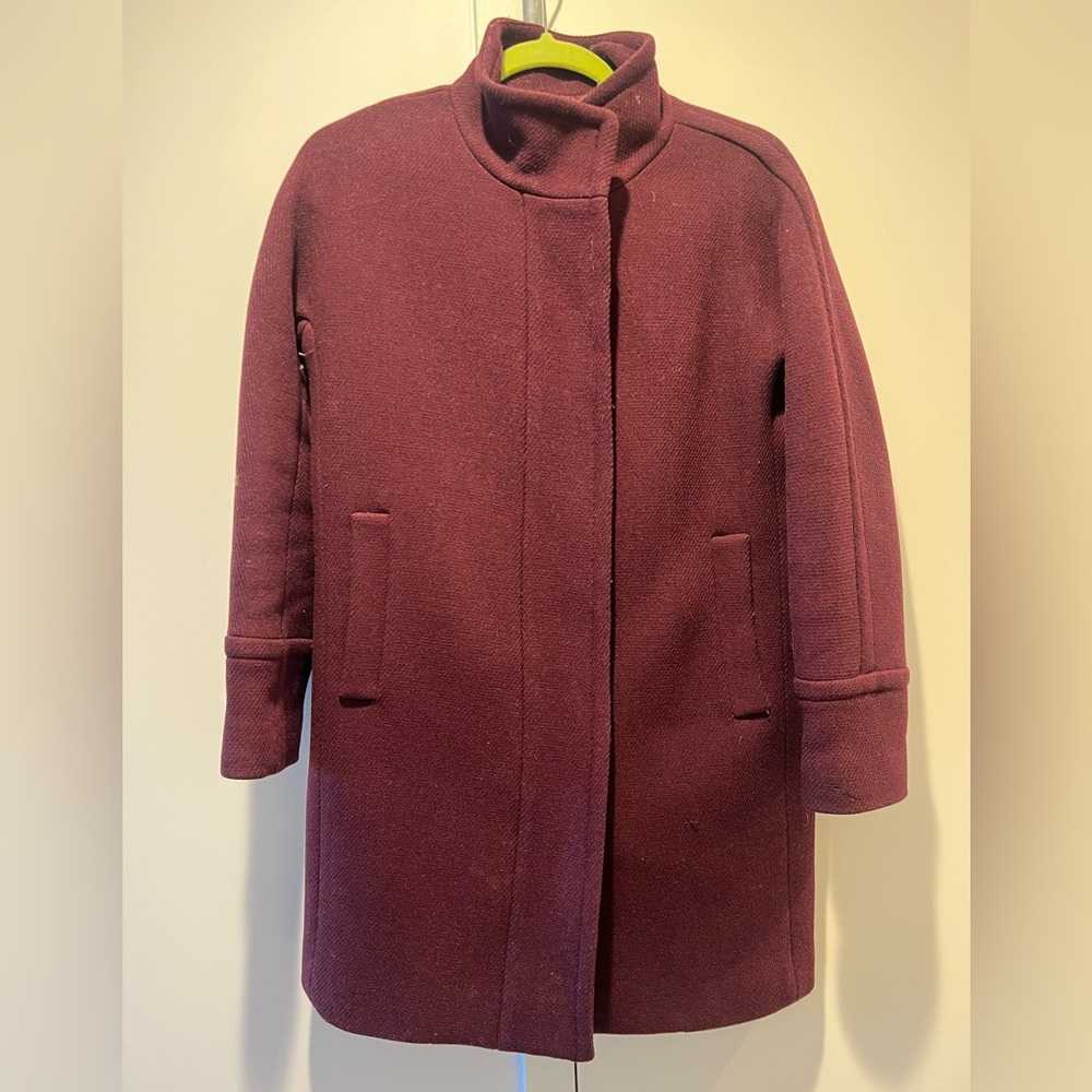 J. Crew Burgundy and Gold Coat